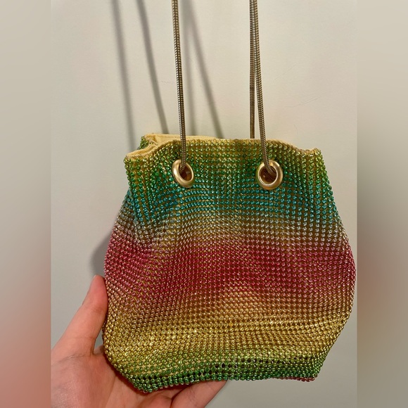 Rainbow Rhinestone Pouch Bag - Picture 3 of 13